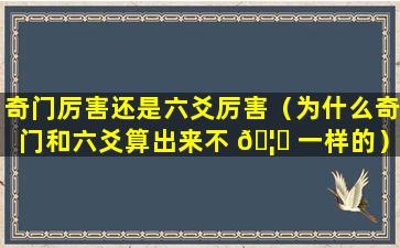奇门厉害还是六爻厉害（为什么奇门和六爻算出来不 🦟 一样的）
